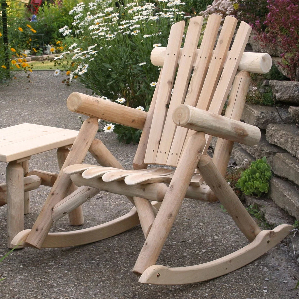 Cedar Log Rocking Chair Q405