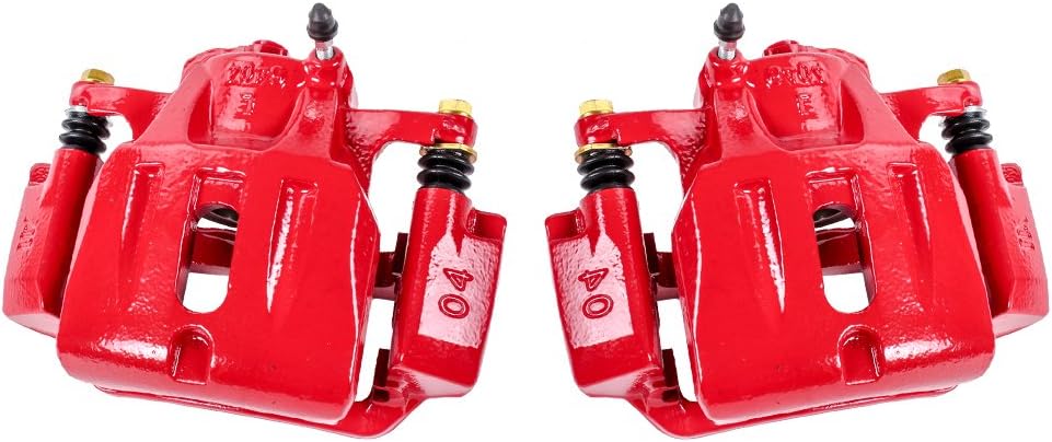 Red Coated Caliper Pair with Hardware Brake Kit I576