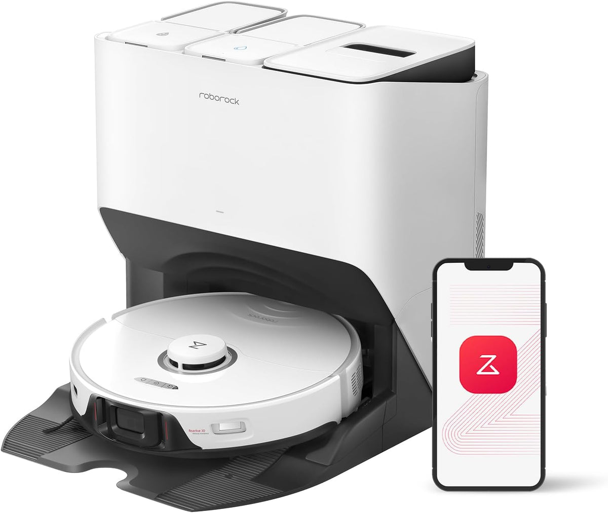 White Robot Vacuum and Mop J735
