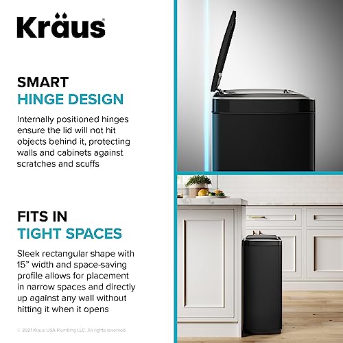 Rectangular 13 Gallon Hands-Free Motion Sensor Trash Can S6810