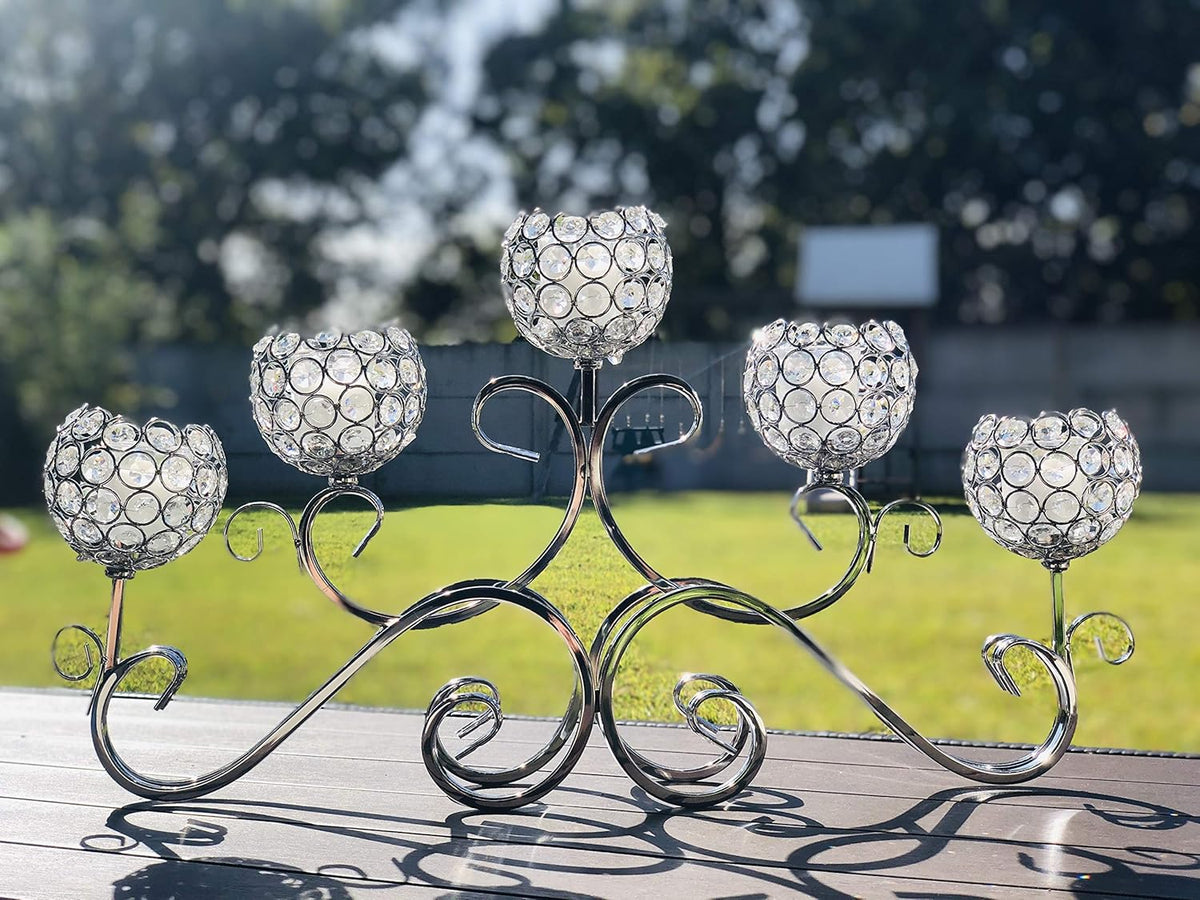 Gold Crystal Candlestick Candle Holder I412