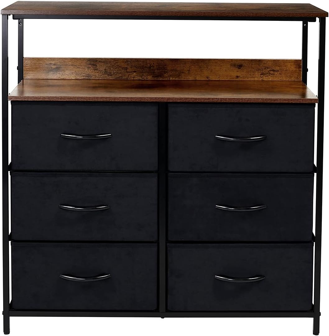6 Drawer Dresser with Shelves S54309