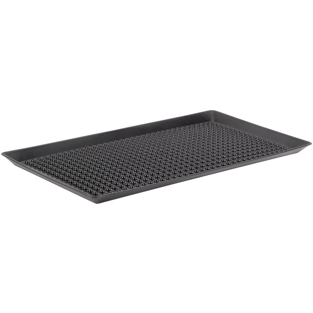 Charcoal Polypropylene Pizza Tray - 12/Case N126