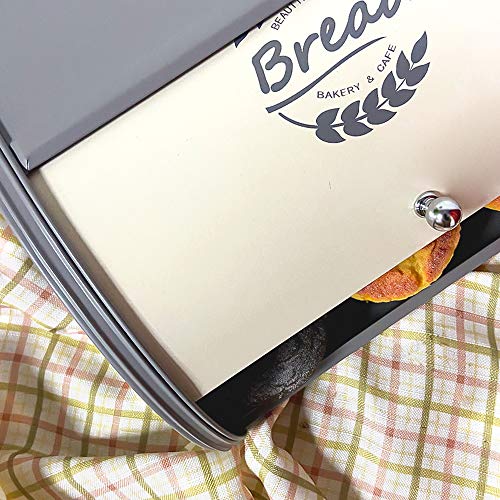Metal Bread Box with Roll Top Lid Q3442