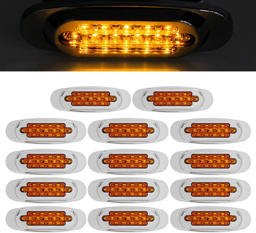 6.5 Inch Amber LED Side Marker Lights 14Pcs R92348