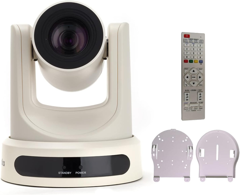 Grey 12X Zoom Live Streaming Camera with Black Ceiling Mount O37368