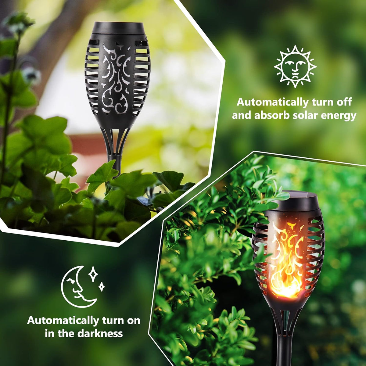 12 Pack Waterproof Solar Flame Lights N180307