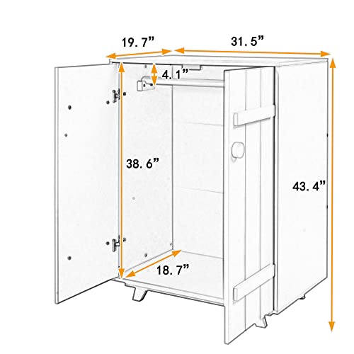 White Wooden Wardrobe Cabinet with Hanging Rod and Doors M71073