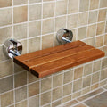 Teak Folding Shower Seat Bench Dark Wood Wall Mount K5733