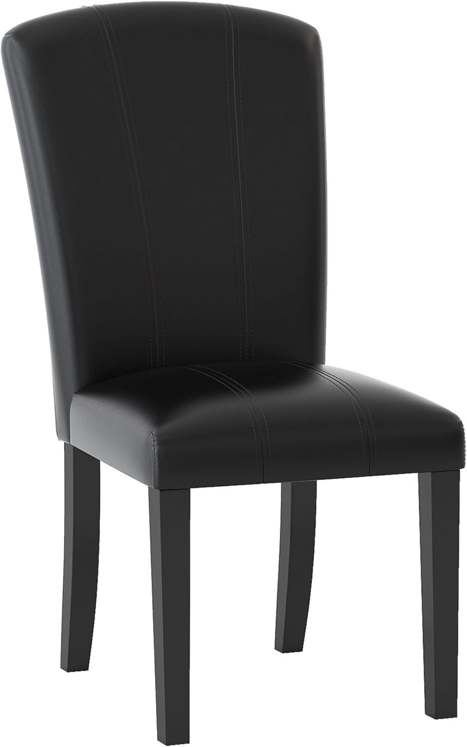 Dark Espresso 5pc Dining Set Marble Top Table and 4 Chairs Faux Leather Upholstery S71456