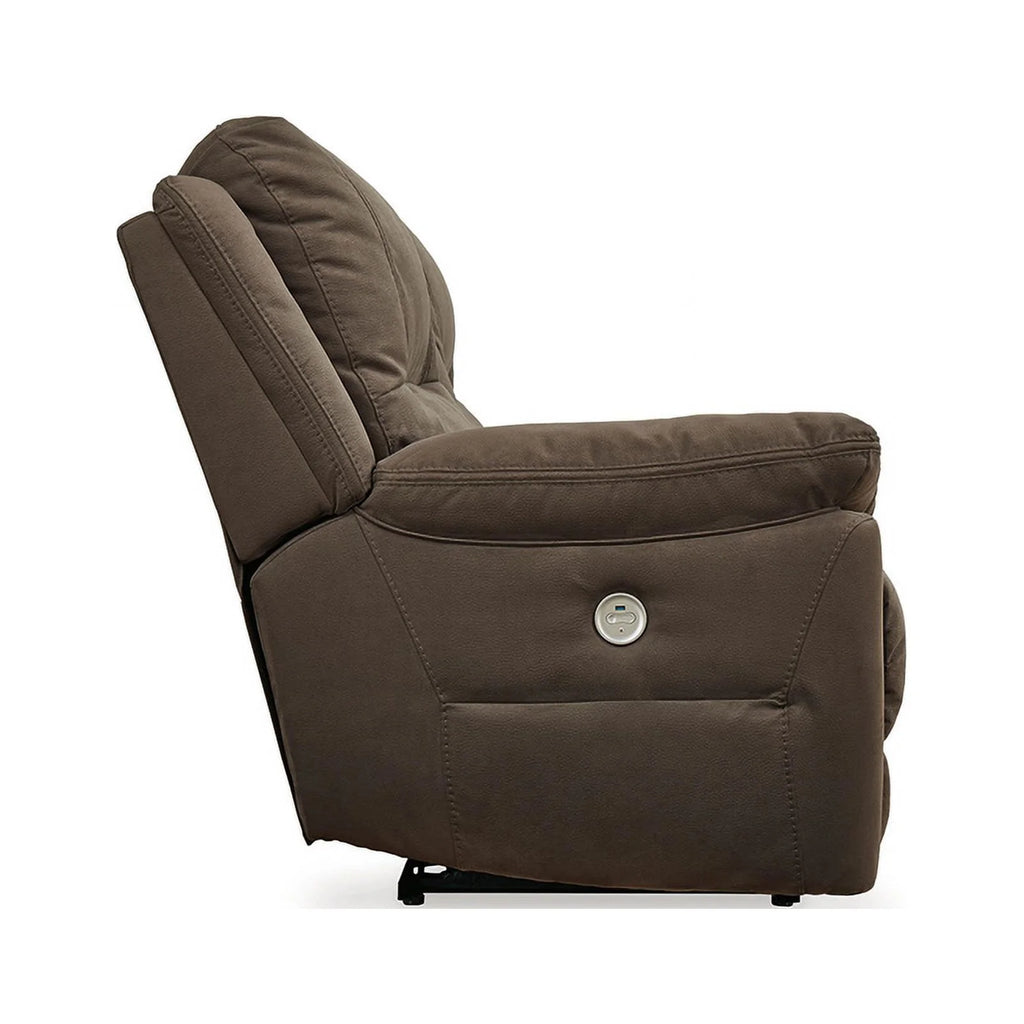Brown Faux Leather Power Reclining Loveseat X138453