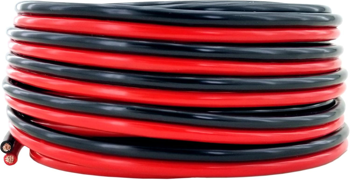 10 AWG 50 Feet Stranded Oxygen Free Copper Red/Black Bonded Zip Cord Cable H115