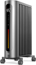 1500W Oil Filled Radiator Heater with Remote Control, Gray N6571
