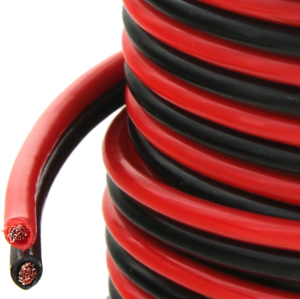 10 AWG 50 Feet Stranded Oxygen Free Copper Red/Black Bonded Zip Cord Cable H115