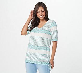 Striped Side Knot Top V82485