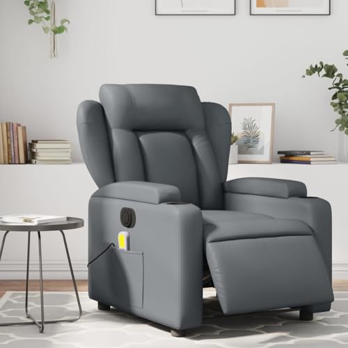 Gray Faux Leather Electric Massage Recliner Chair B991