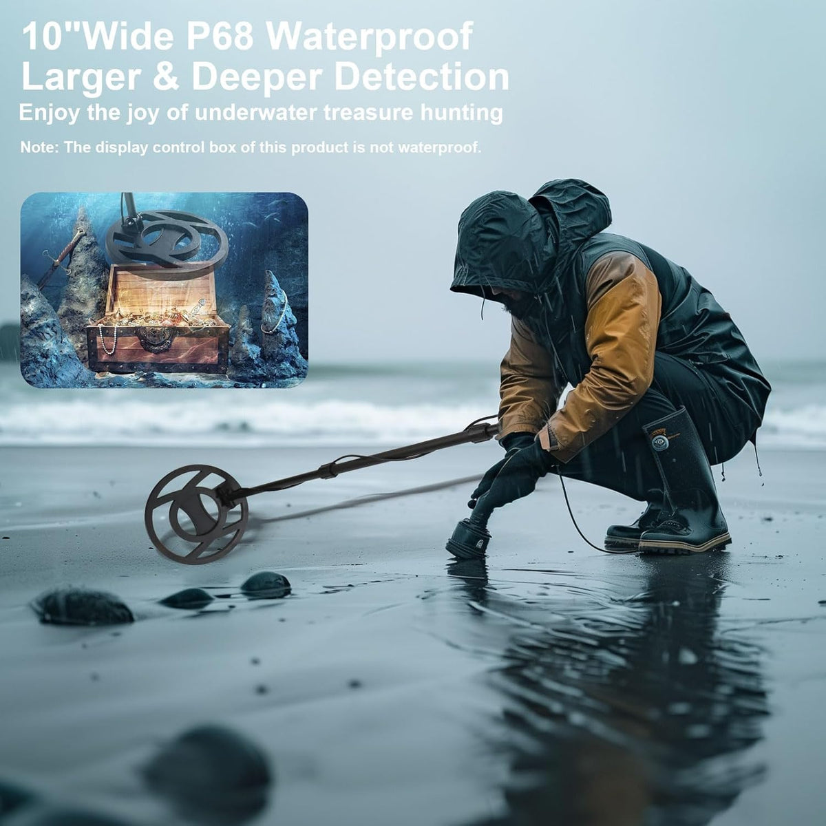 Waterproof Metal Detector with LCD Display X932962