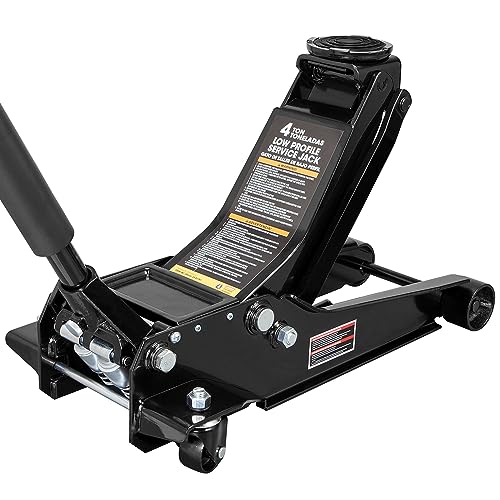 Black Steel Racing Floor Jack, 3 Ton (6,000 lb) Capacity M15136