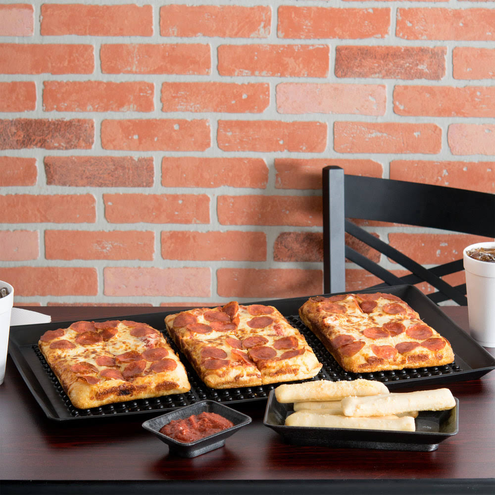 Charcoal Polypropylene Pizza Tray - 12/Case N126