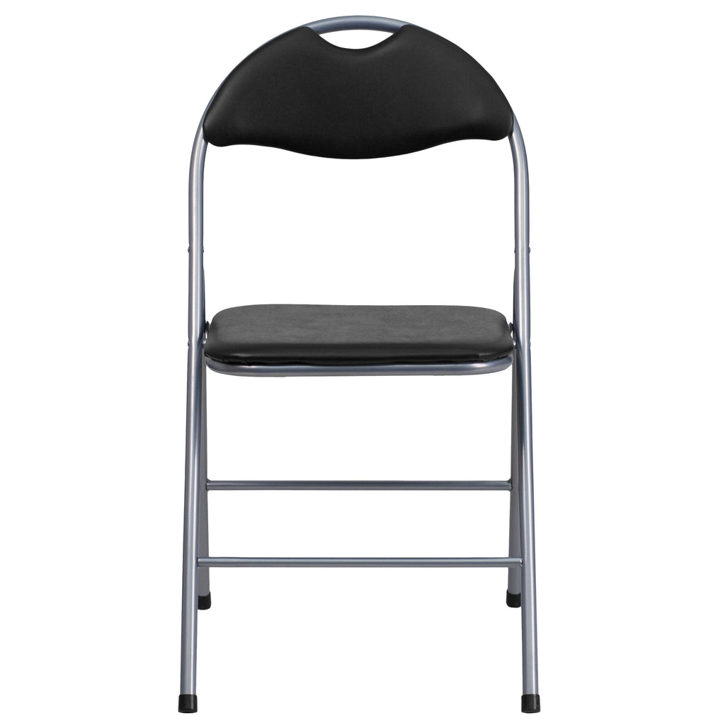 Black Vinyl Metal Folding Chair 4 Pk N22422