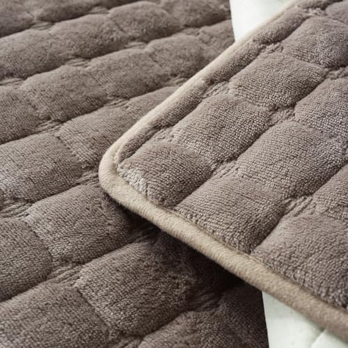 Light Brown Reversible Quilted Sofa Slipcover 35"x63" X80578