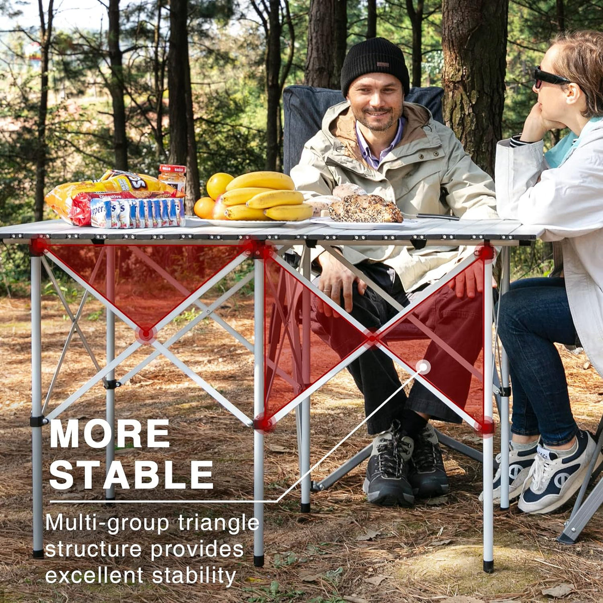 Lightweight Portable Aluminum Camping Table with Carry Bag U784901