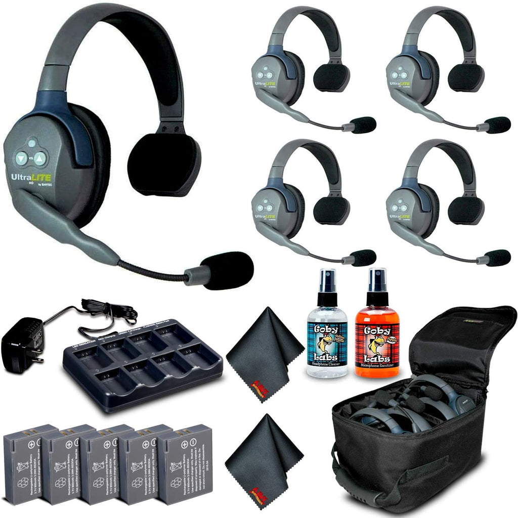 5-Person Full-Duplex Wireless Headset with Cleaning Kit U45814