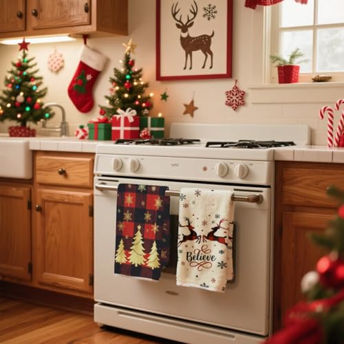 4PCS Buffalo Plaid Thickened Tea Towel 18x26 B76150