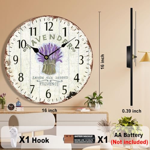 16" Silent MDF Wooden Wall Clock B75924