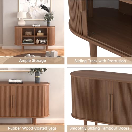 Black Corner Cabinet with Doors and Shelves V738