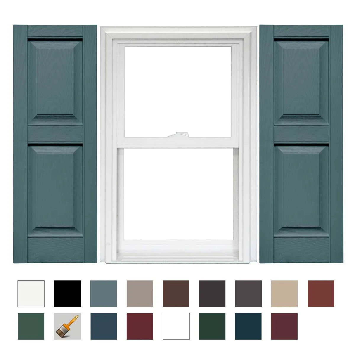 Vinyl Raised Panel Standard Shutter 1 Pair 12 x 35 S127