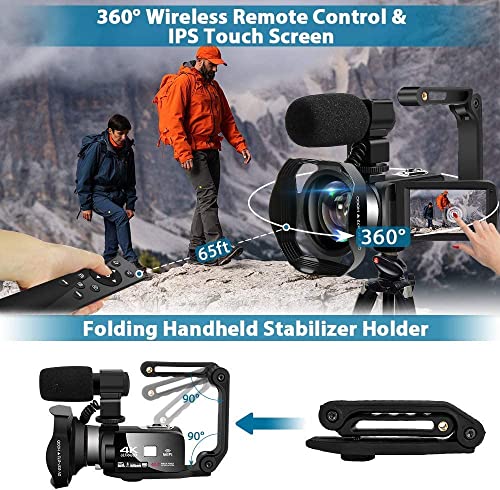 4K 48MP Camcorder with 3" Touch Screen, 2 Batteries, 32GB Card X1697