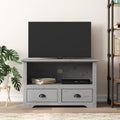 Gray Solid Wood Pine TV Stand with 2 Drawers L96651