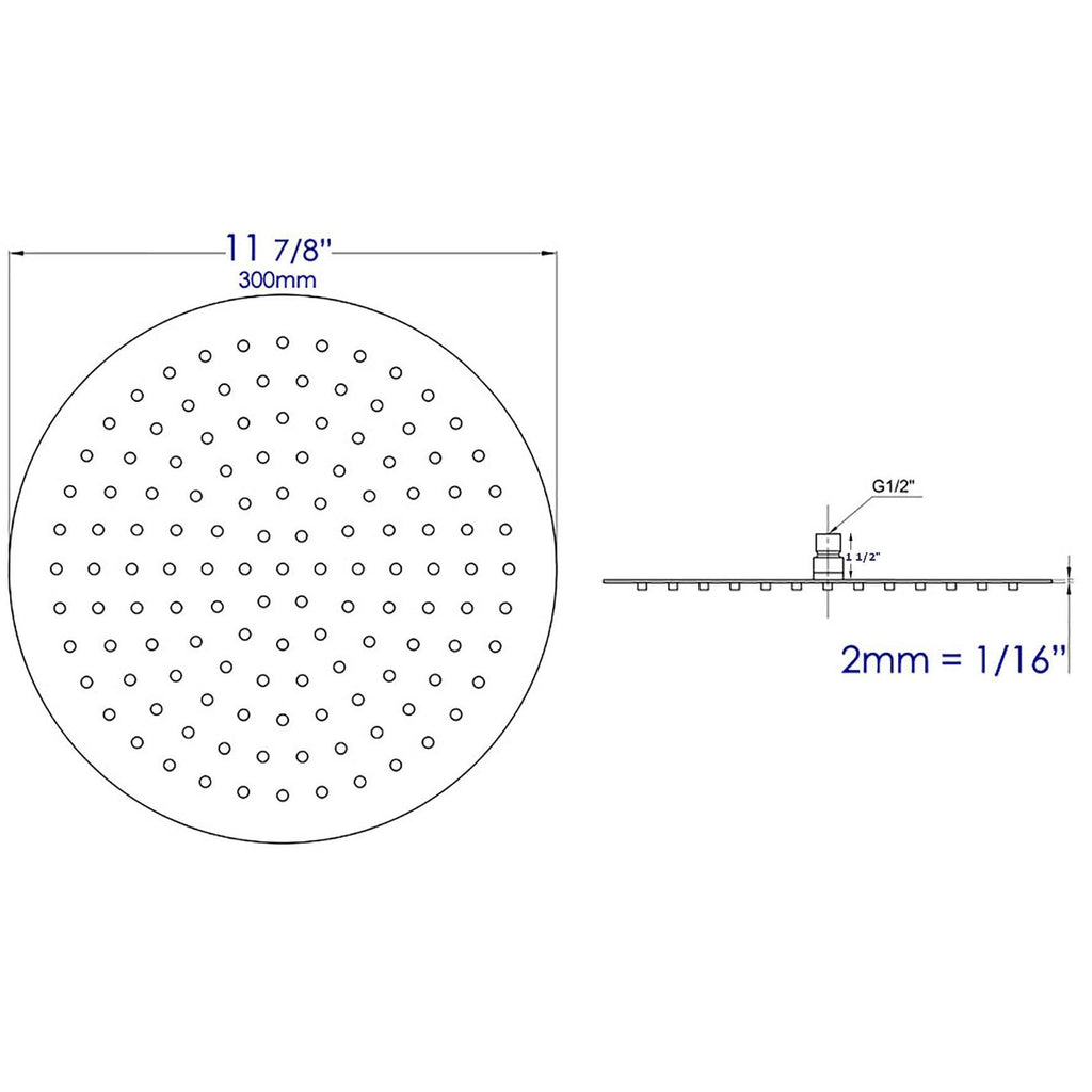 Matte Black Stainless Steel Round Rain Shower Head Z6400