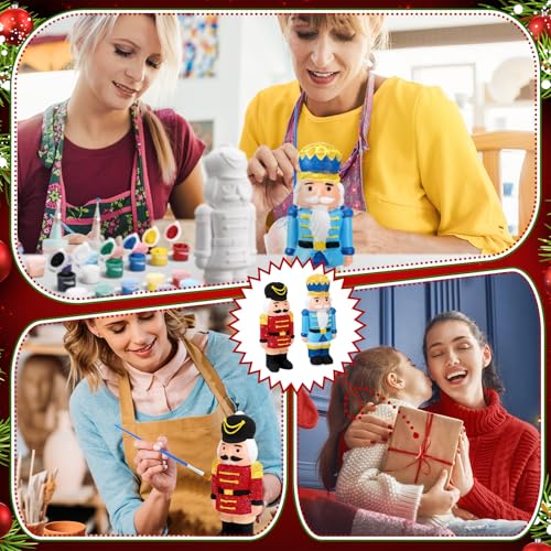 Set of 4 Ceramic Christmas Nutcrackers Paint Craft Kit E52968