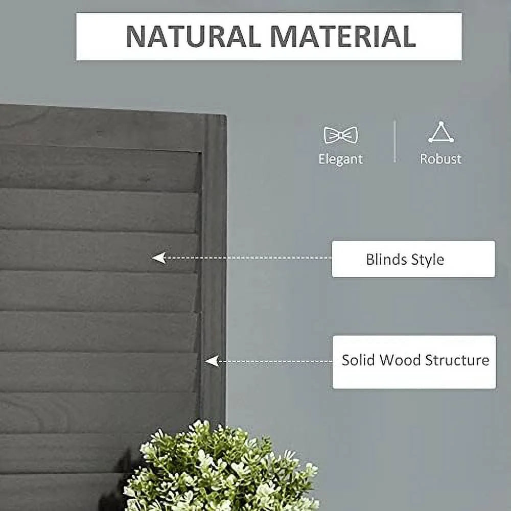 4 Panel Wood Privacy Screen Room Divider with Shelves A2706
