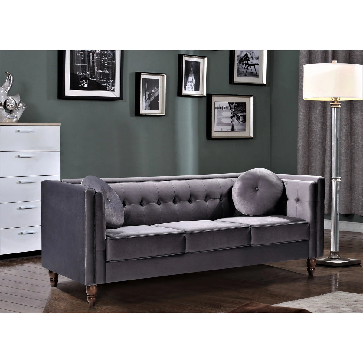 Grey Chesterfield Sofa C2713