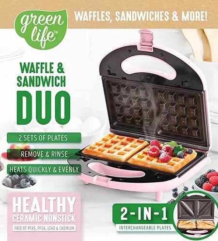 Pink Sandwich and Waffle Maker H417484