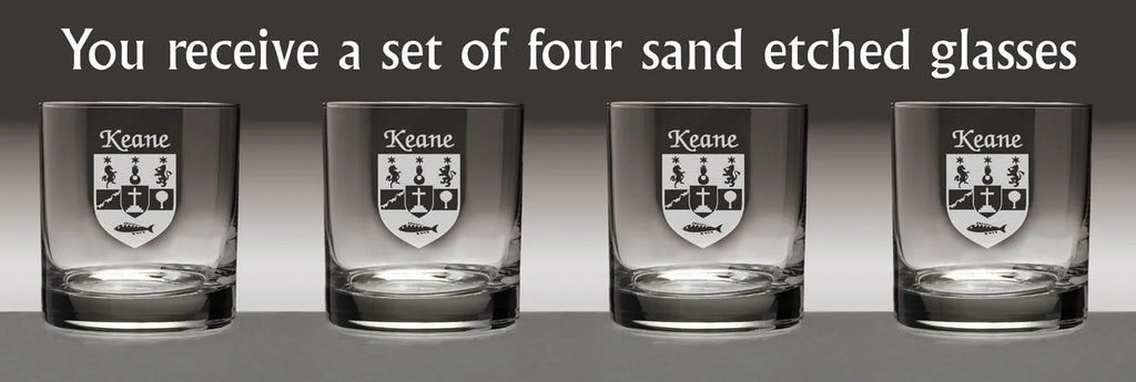 Set of 4 Etched Tumbler Glasses J538