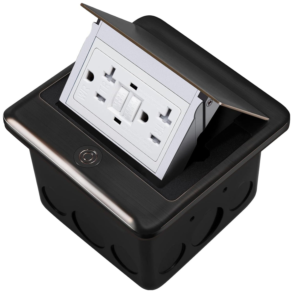 Pop Up Floor Electrical Outlet Stainless Steel Box Kit, 5V/4.8A USB Outlet, 20A Tamper-Resistant Receptacle Outlet J514367