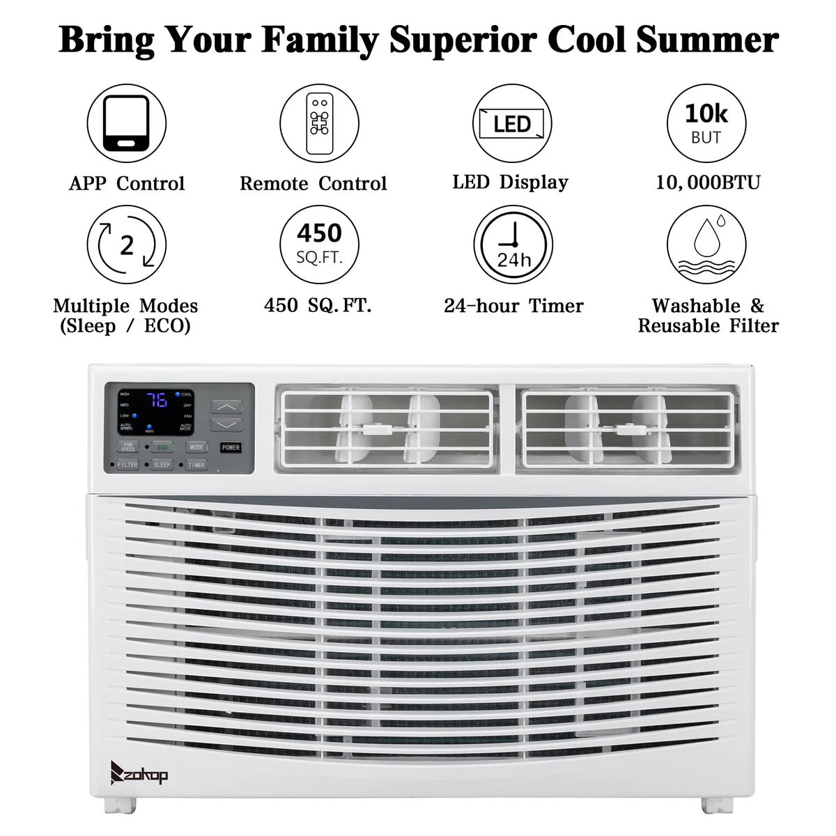 Window Mounted Air Conditioner 10000 BTU White F932309