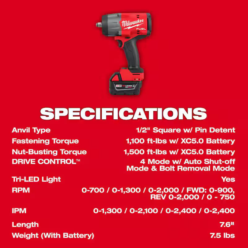 18V Brushless Cordless 1/2 in. Impact Wrench Kit and Impact Socket Set V496863