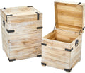 White Wash Storage Boxes/Trunks (Set of 2) L9413