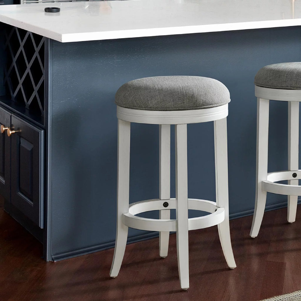 Upholstered Swivel Backless Counter-Height Barstool U853681
