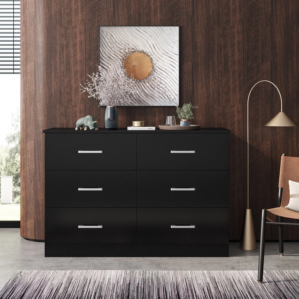 White 6 Drawer Wood Dresser H302126
