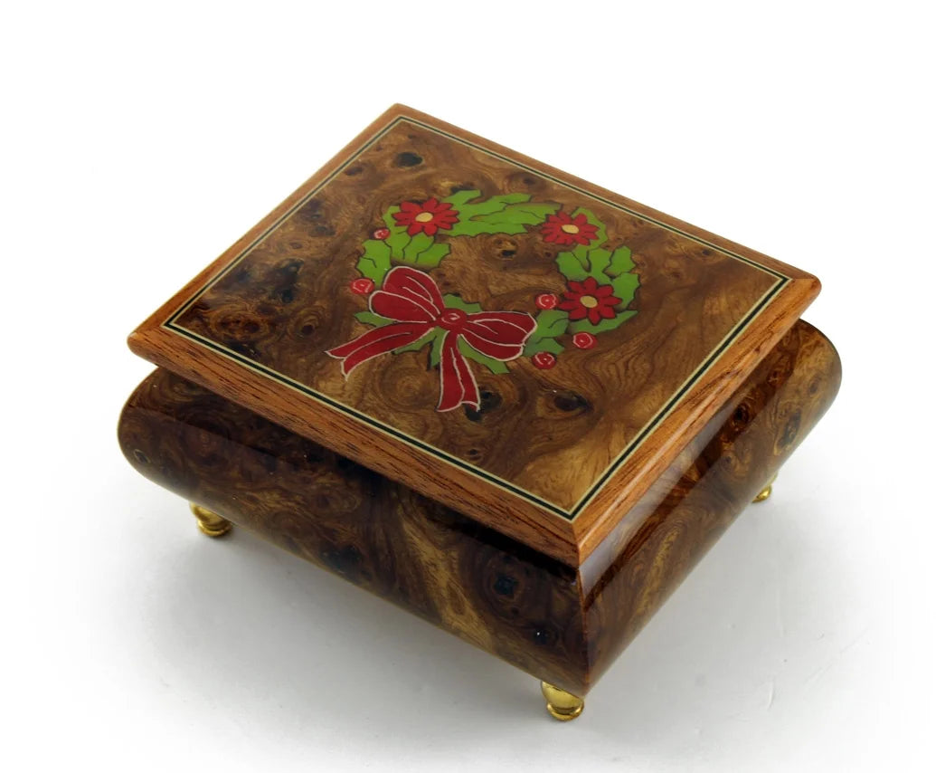 18 Note Christmas Theme Wood Inlay Music Box P365