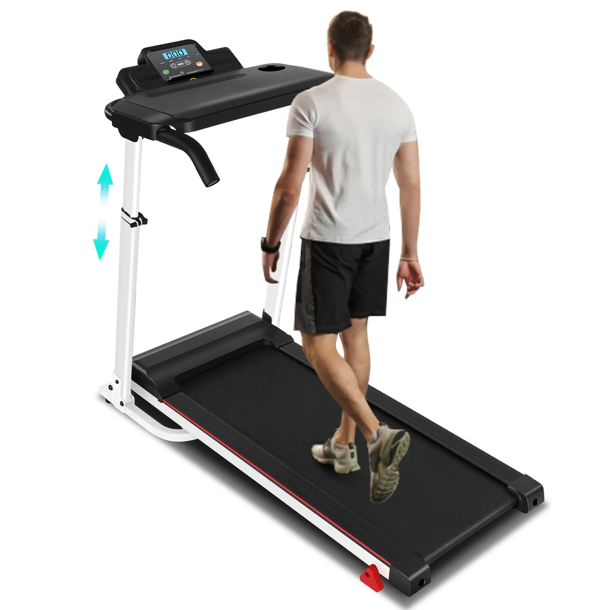 White Folding Treadmill with Incline and 2.5 HP I52173