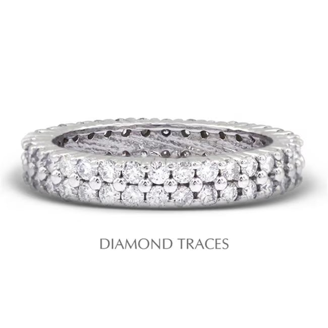 Platinum 950 Prong Setting Two Row Band Eternity Ring R80060
