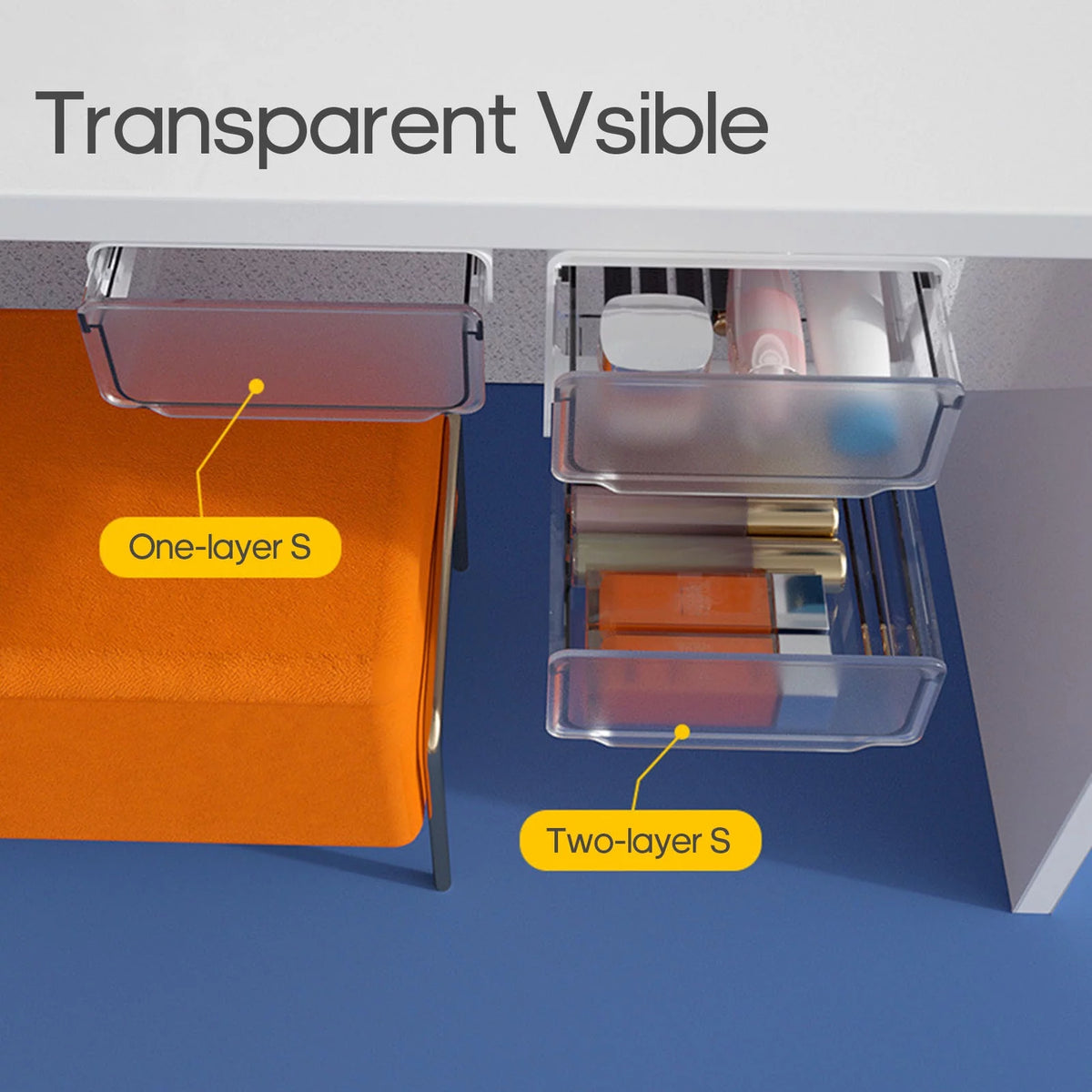 Invisible Under Desk Drawer Stationery Organizer W1608