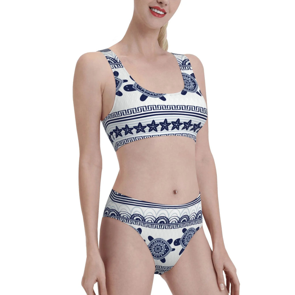 High Waisted Bikini Sets with Removable Soft Chest Pad D288971